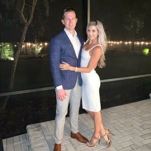 Lulu guessing game white bodycon mini